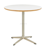 Modern White Round Dining Table Aluminum Legs for Living Room Furniture