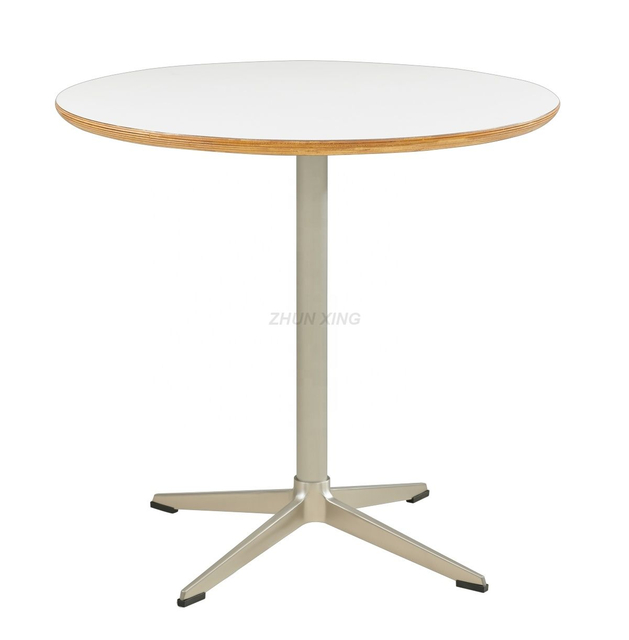 Modern White Round Dining Table Aluminum Legs for Living Room Furniture