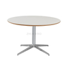 Square Dining Table with White Aluminum Metal Base for Home Living Room Table