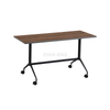 Square Dinning Table Black Aluminum Legs Furniture with Wheels