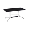 Black Dining Table with Silver Aluminum Metal Legs for Living Room Table